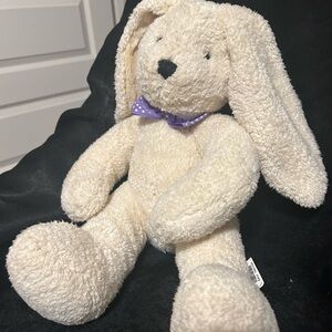 Vintage Pier 1 Imports Cream Bunny Rabbit Plushie with Corduroy Ears- 16” Rare